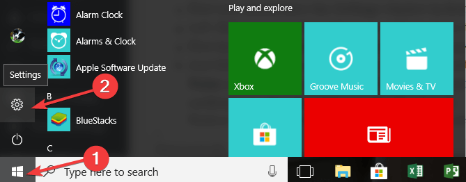 pin settings to start menu windows 10