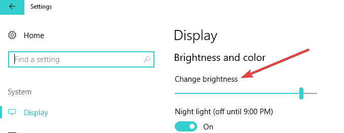 change display brightness windows 10
