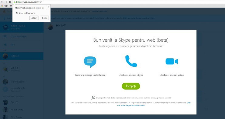 skype for web available worldwide free