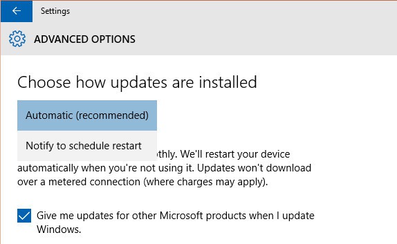 windows 10 automatic updates