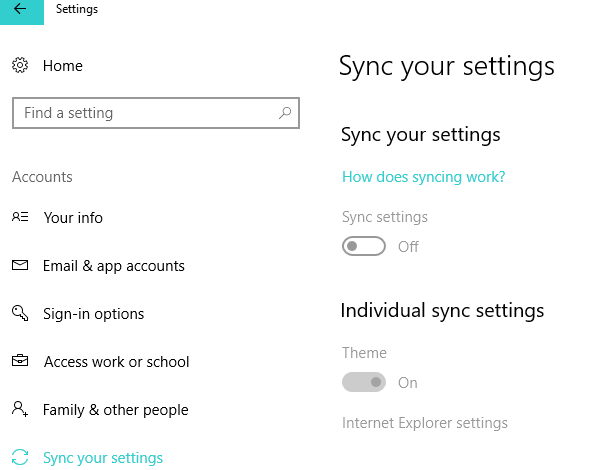 sync your settings microsoft account