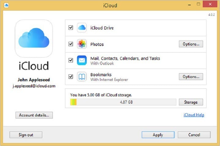 icloud outlook add in inactive