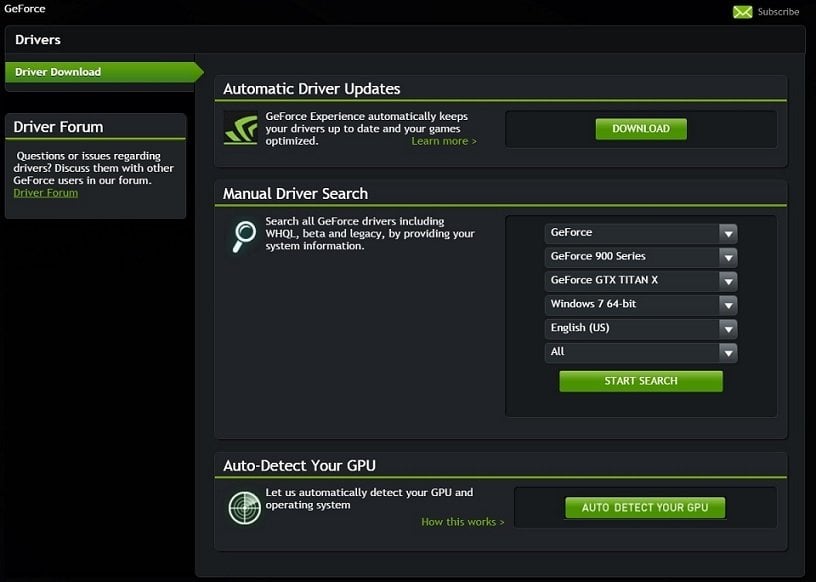 Download Latest Nvidia GeForce Drivers For Windows 10