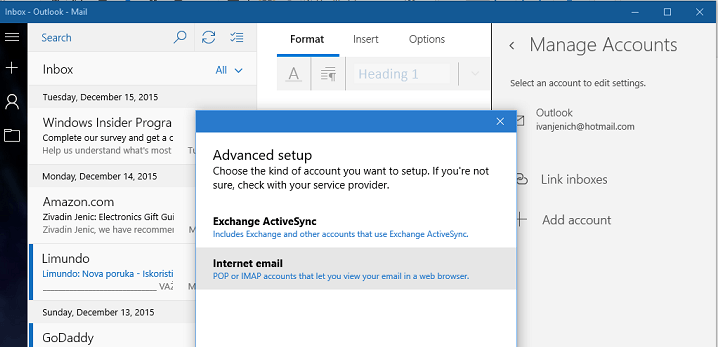 unable to save outlook gmail to windows 10 mail app 2