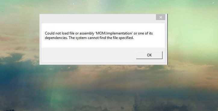 Невозможно загрузить файл или сборку mom implementation