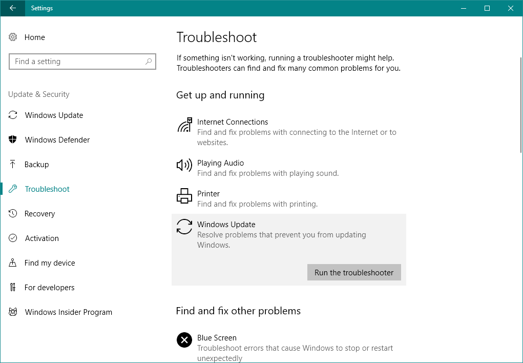 windows update troubleshooter Windows Update error 0x80070490
