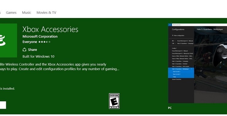Xbox Accessories App for Windows 10 Gets its First Update