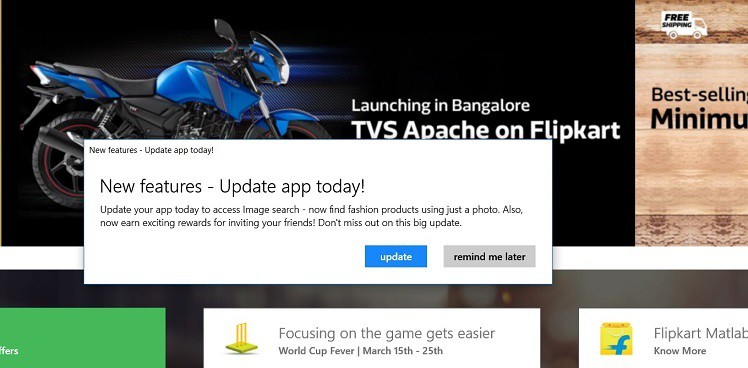 flipkart windows 10 app update