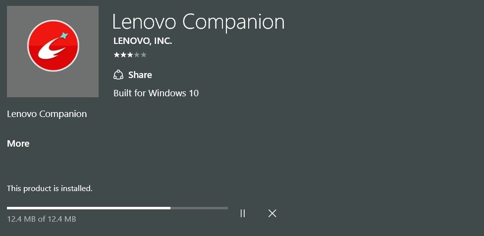 lenovo companion app windows 10 update