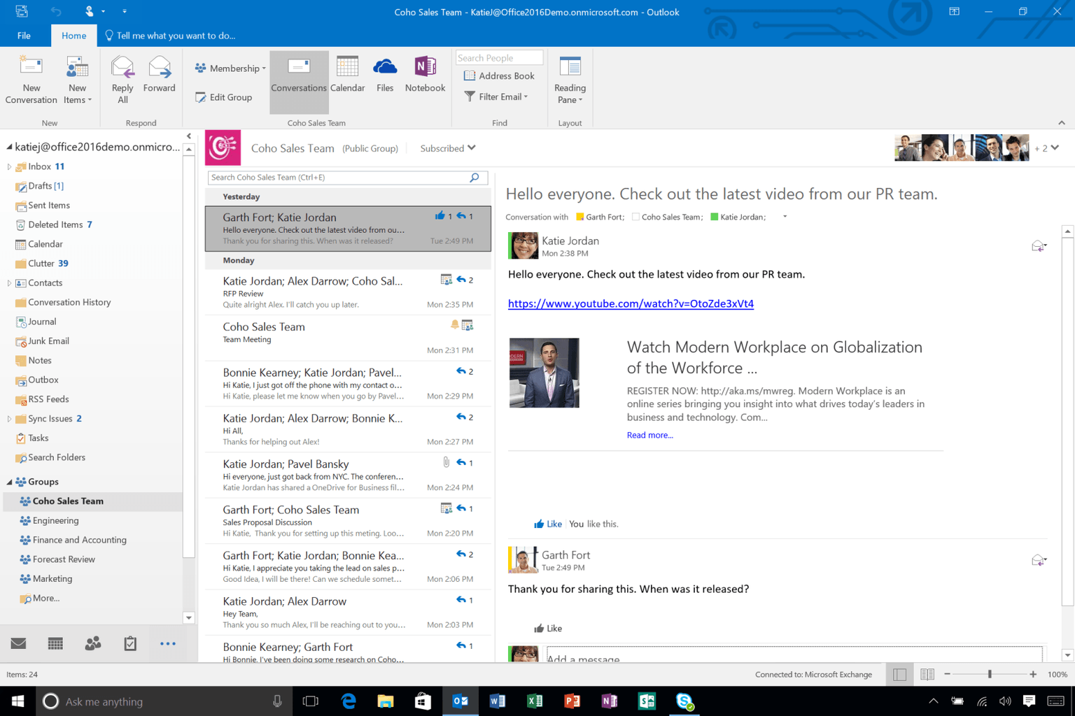 upgrade to outlook 2016 lost contacts