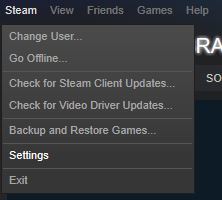 steam-settings Steam needs to be online to update
