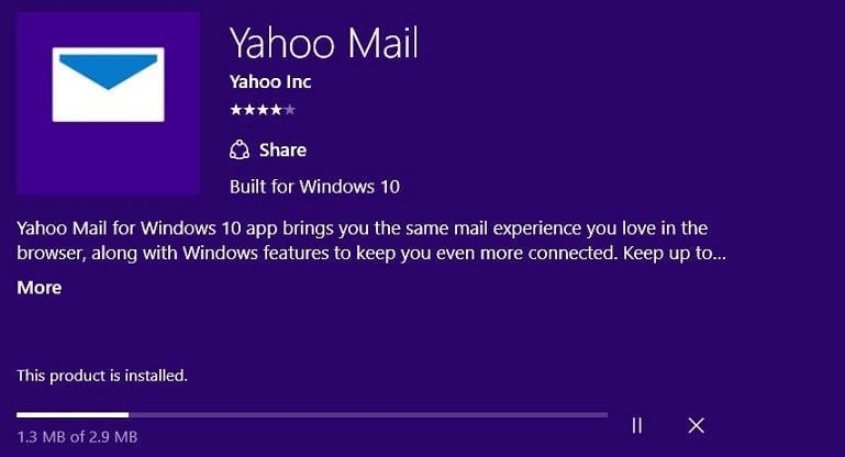 yahoo mail windows 10