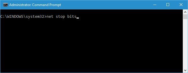 cmd net stop bits windows 10 update hangs