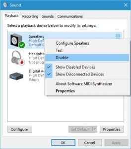 no audio devices are installed windows 10