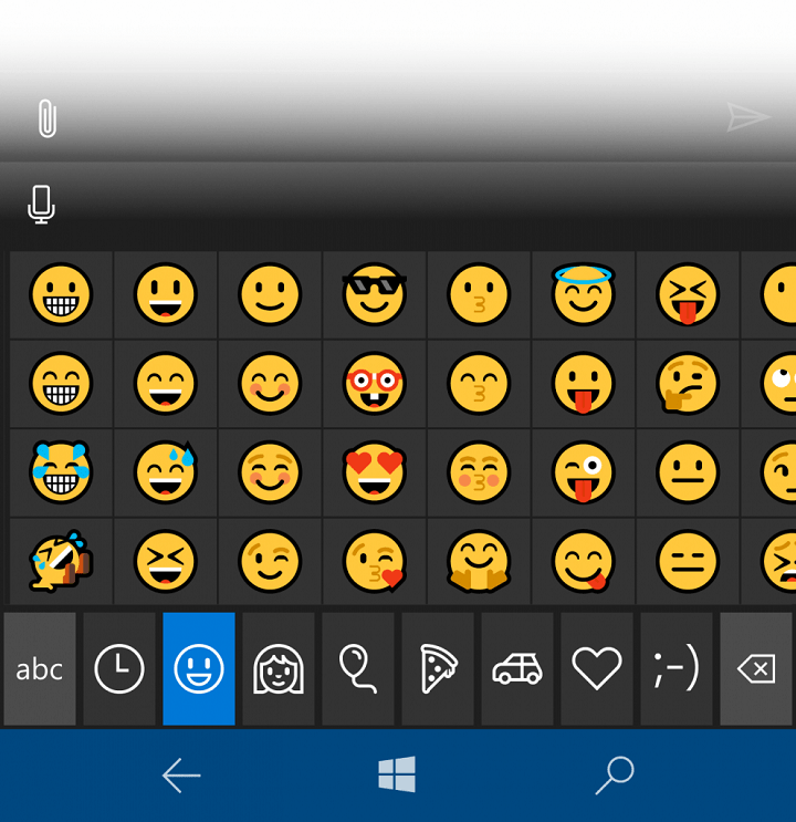 windows 10 mobile emoji