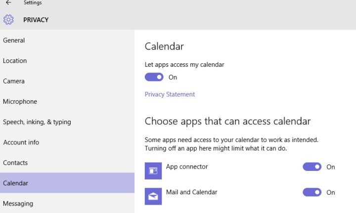 Aol email Windows 10 Mail app synch privacy settings