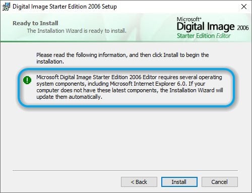 Microsoft Digital Image setup