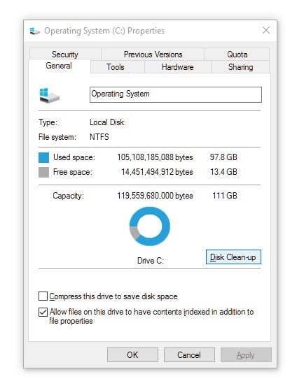 Upgrade Windows 10 not enough space