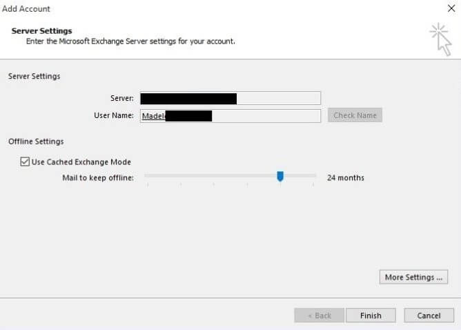 account server settings mail change offline Outlook Data File location
