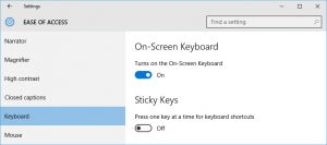 windows 10 lock screen on screen keyboard not working