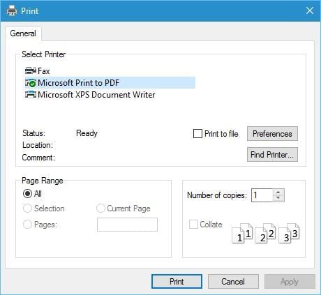 how to print to pdf on windows 10 microsoft