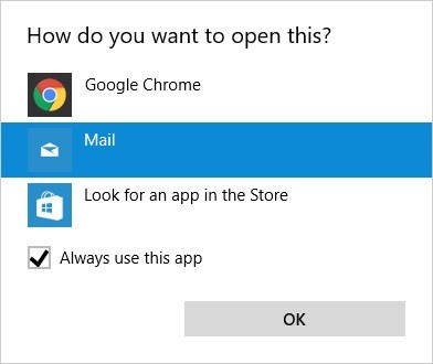 open with mail