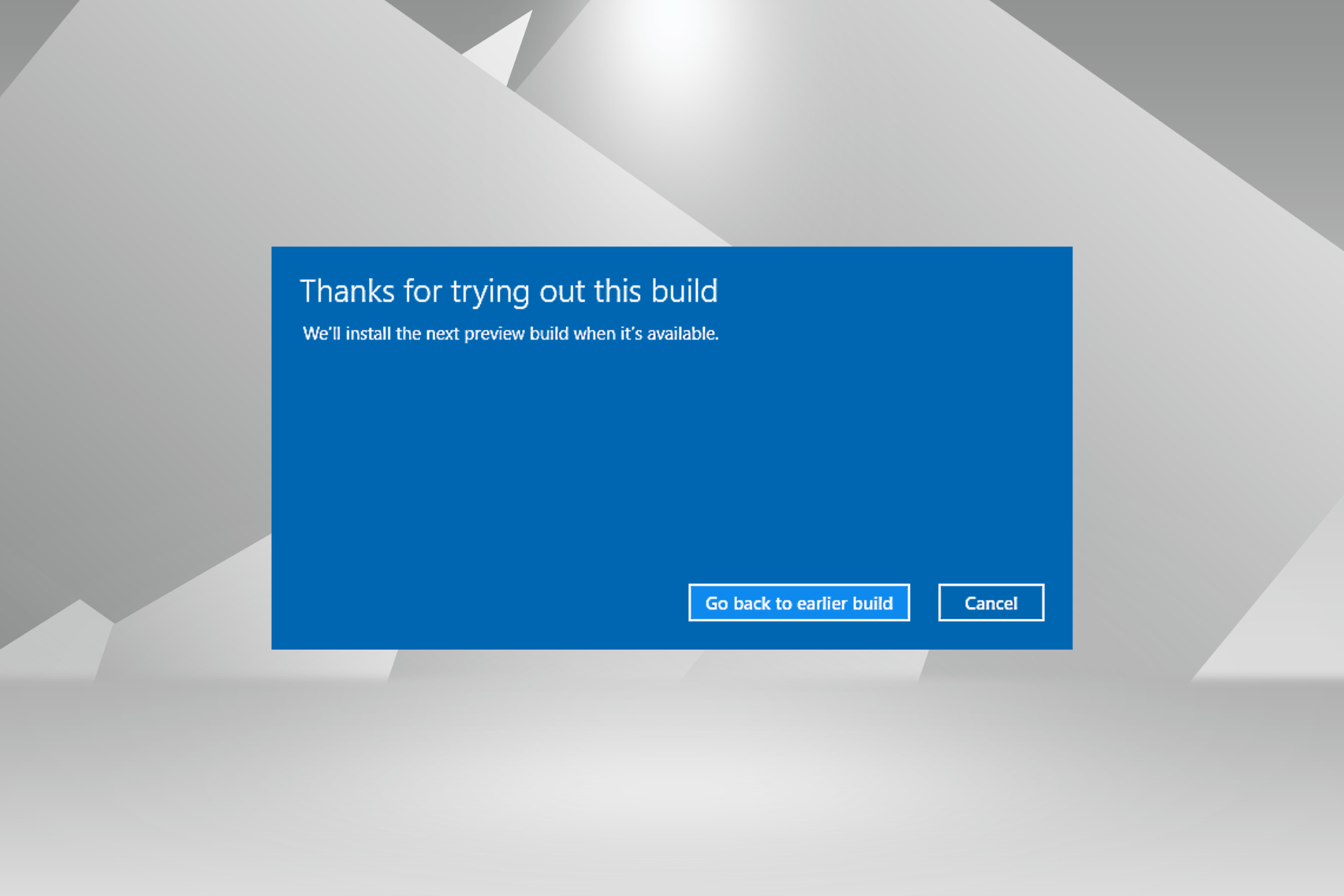 fix go back to previous version of windows 10 missing