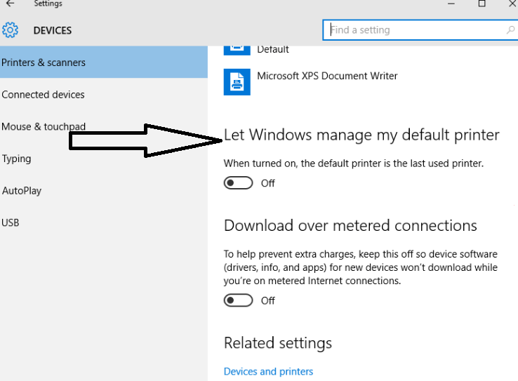 how to change default printer in windows 10