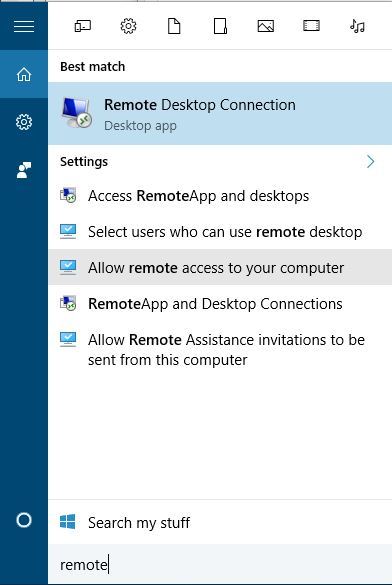 remote desktop connection windows 8.1