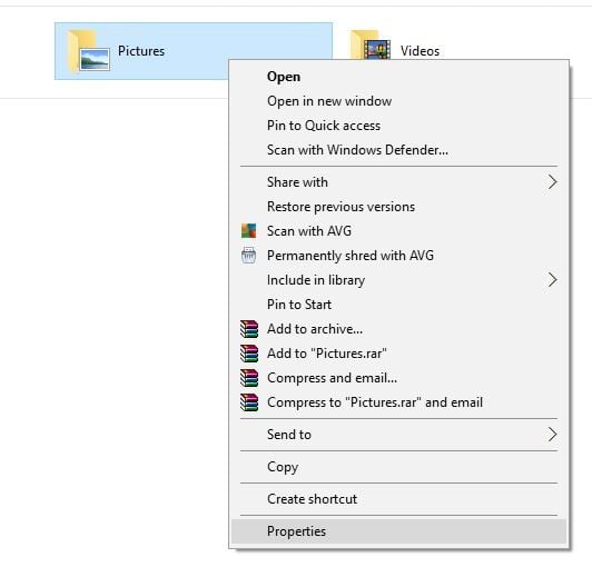 upload-pictures-camera-folder-properties-menu
