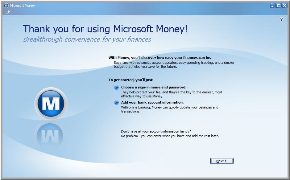 most recent microsoft money 2005 update file