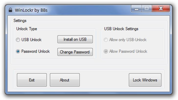 WinLockr USB lock key