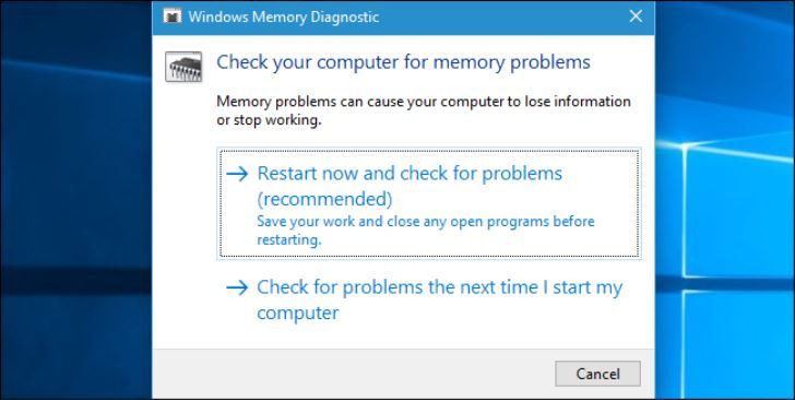 windows diagnostic mdsched.exe img 1