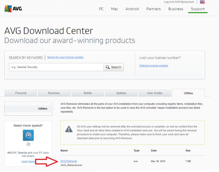 avg remover for windows 10