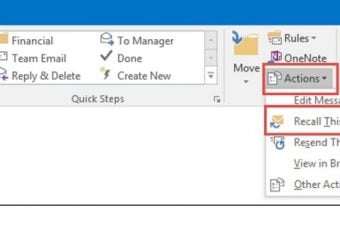 recall an email in outlook on iphone