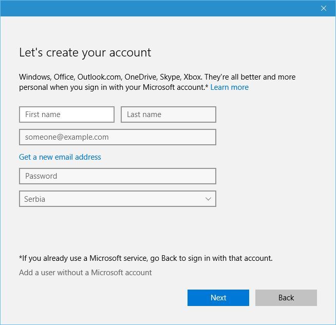 add a user without a microsoft account user profile service failed logon