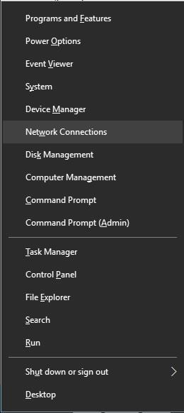network connections ip configuration failure