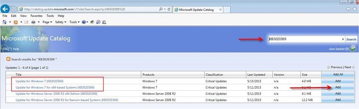 windows 7 download update catalog