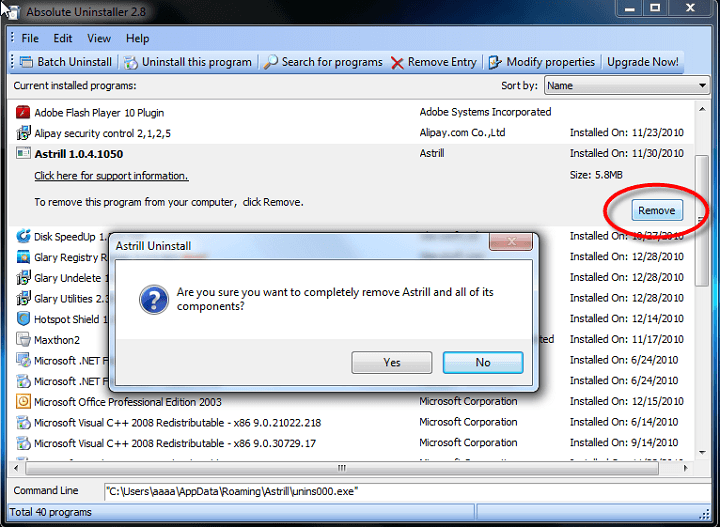 absolute uninstaller remove software leftovers 