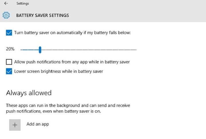 windows 10 battery saver wont turn off
