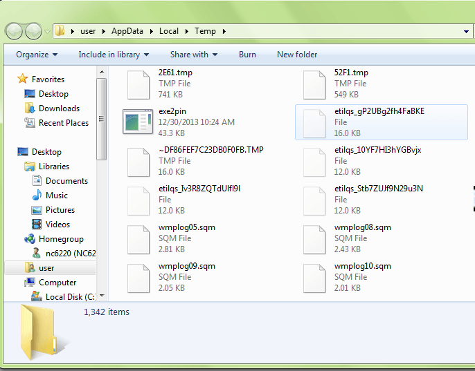 How to uninstall the temporary software scrap files