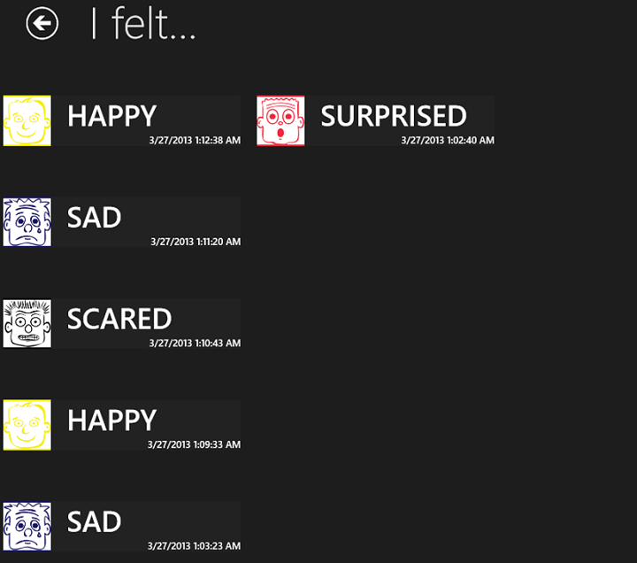 Emotion Tile windows 10 diary app
