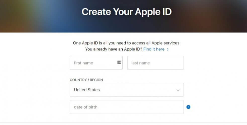apple ID creation