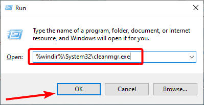 local run disk cleanup missing