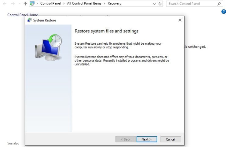 System Restore Error 0x800700b7 In Windows 10 3699