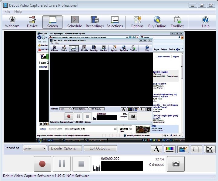 debut video capture software free webcam windows 10