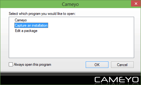 cameyo open windows