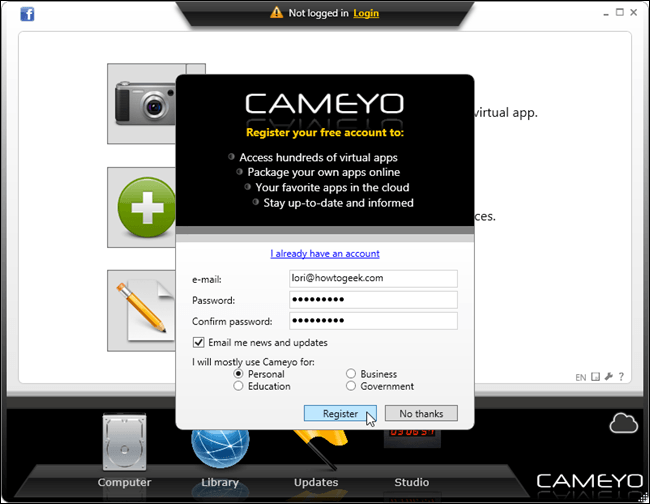 cameyo windows 10 4