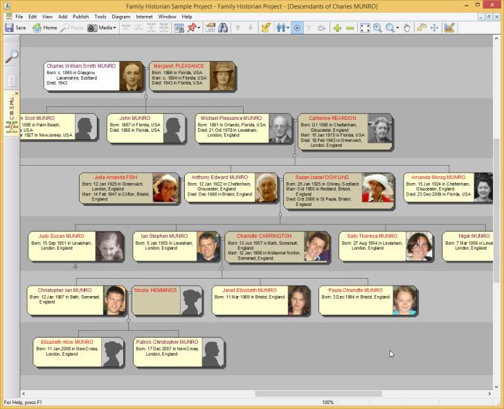 reunion family history software