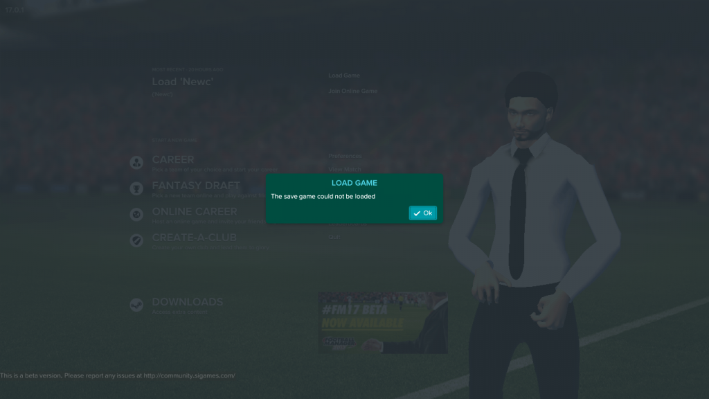 Football Manager 2017 won't load